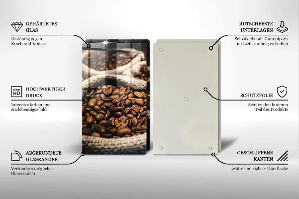 Tagliere in vetro temperato Sacchetti di caffè in grani