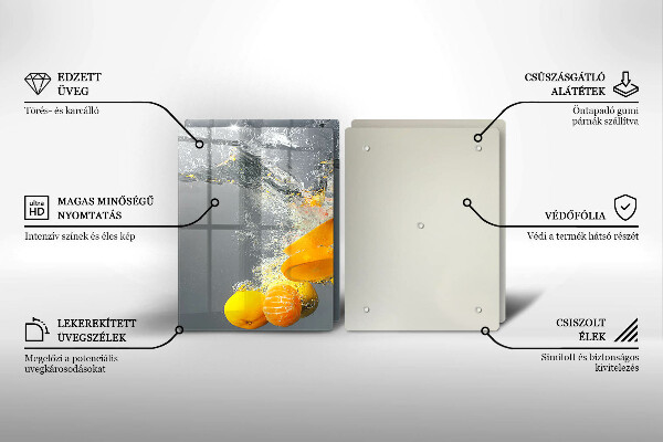 Tagliere in vetro temperato Limoni in acqua