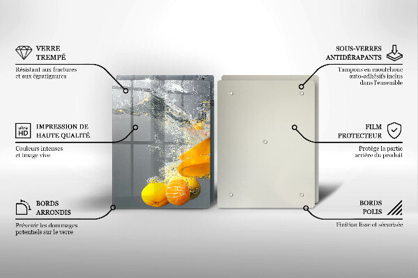 Tagliere in vetro temperato Limoni in acqua