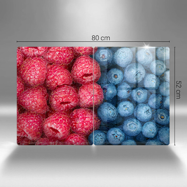 Tagliere in vetro temperato Frutti di lampone e mirtillo