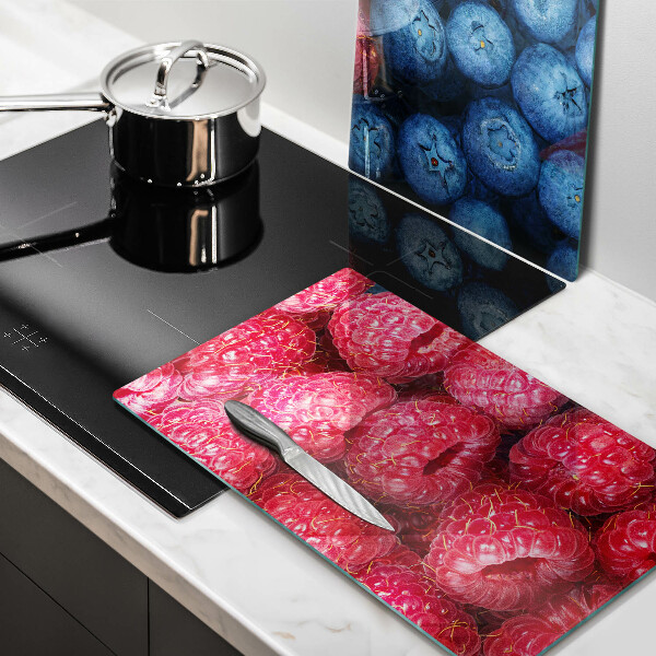 Tagliere in vetro temperato Frutti di lampone e mirtillo