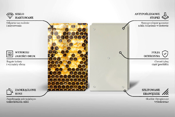 Tagliere in vetro temperato Favo