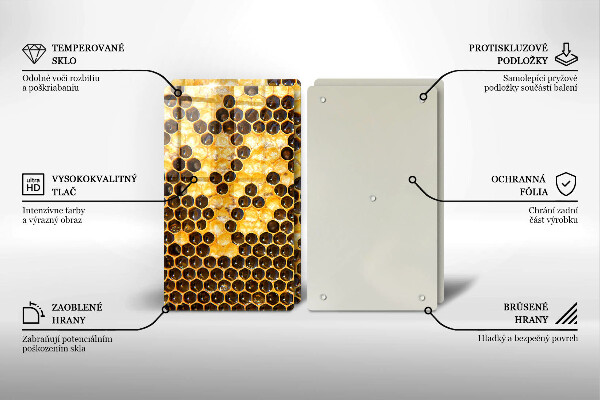 Tagliere in vetro temperato Favo