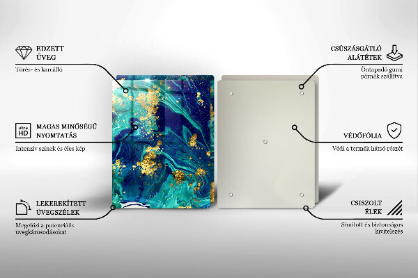 Tagliere in vetro temperato Astrazione con l'oro