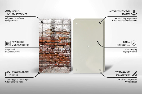 Tagliere in vetro temperato Vecchio muro di mattoni e cemento