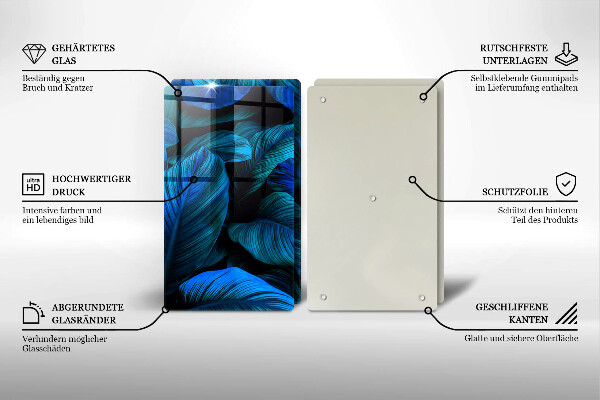Tagliere in vetro temperato Foglie della vegetazione della giungla