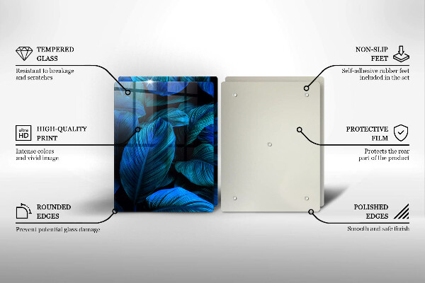 Tagliere in vetro temperato Foglie della vegetazione della giungla