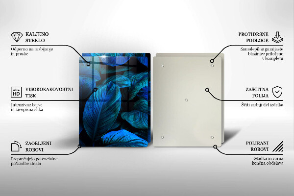 Tagliere in vetro temperato Foglie della vegetazione della giungla