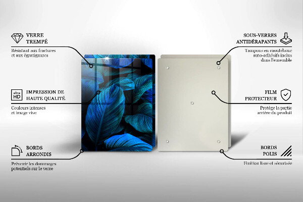 Tagliere in vetro temperato Foglie della vegetazione della giungla