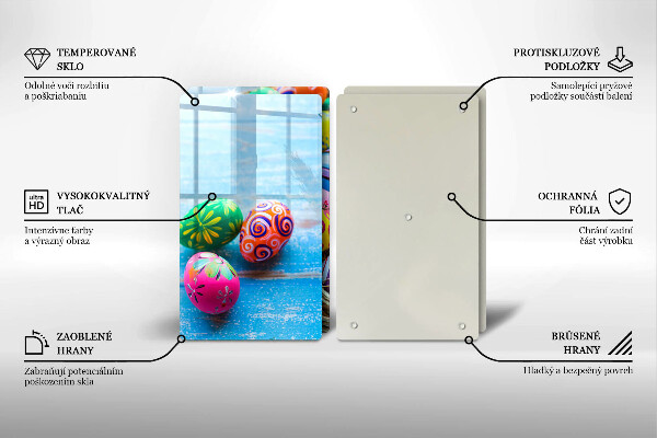 Tagliere in vetro temperato Uova di Pasqua Uova di Pasqua