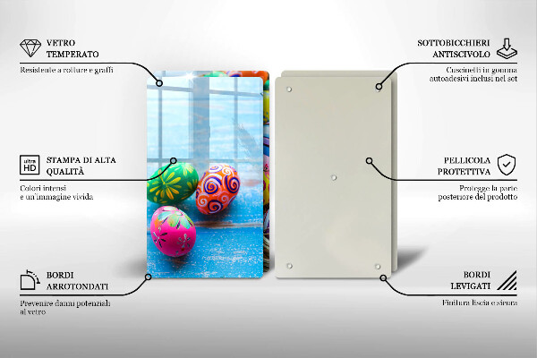 Tagliere in vetro temperato Uova di Pasqua Uova di Pasqua