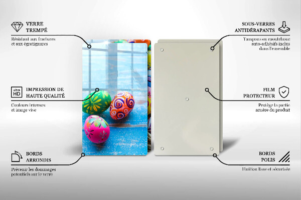 Tagliere in vetro temperato Uova di Pasqua Uova di Pasqua