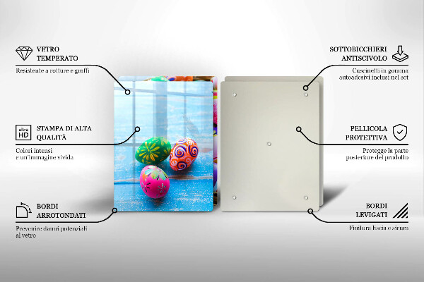Tagliere in vetro temperato Uova di Pasqua Uova di Pasqua