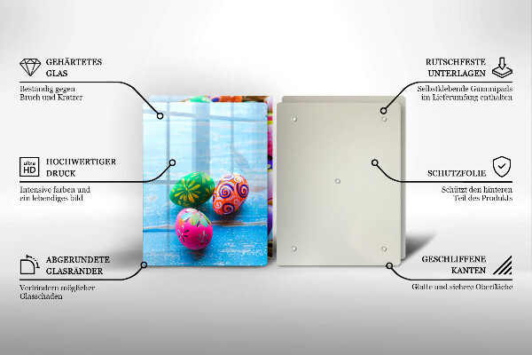 Tagliere in vetro temperato Uova di Pasqua Uova di Pasqua