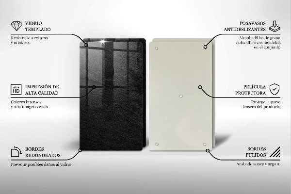 Tagliere in vetro temperato struttura della roccia