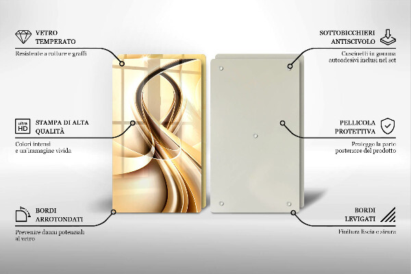 Tagliere in vetro temperato Astrazione del fumo