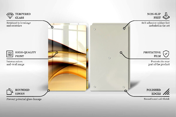 Tagliere in vetro temperato Linee di fumo astratte