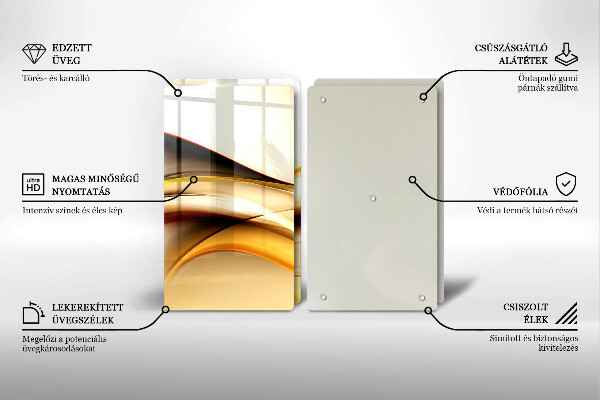 Tagliere in vetro temperato Linee di fumo astratte