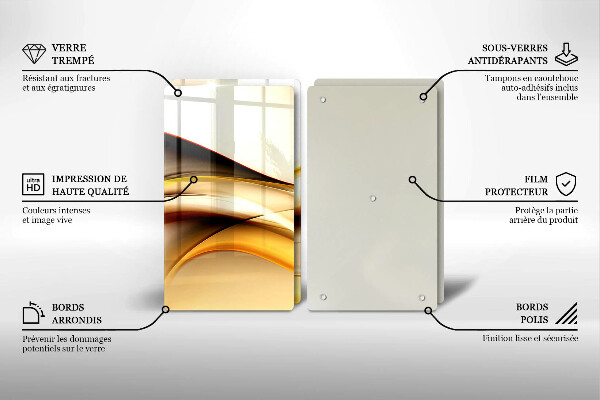 Tagliere in vetro temperato Linee di fumo astratte