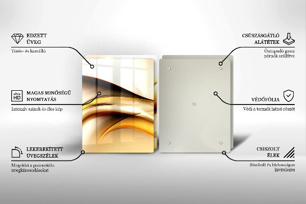 Tagliere in vetro temperato Linee di fumo astratte