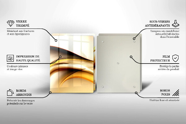 Tagliere in vetro temperato Linee di fumo astratte