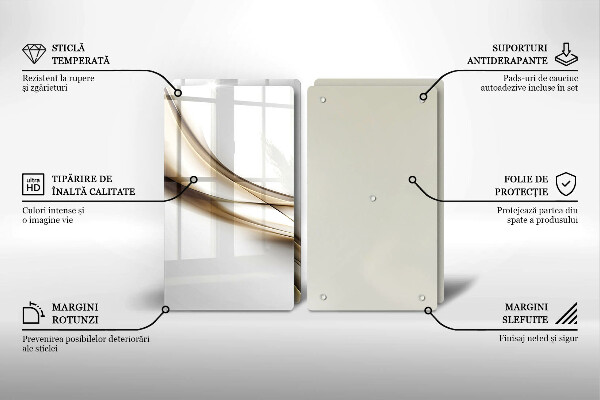Tagliere in vetro temperato Astrazione di linee morbide