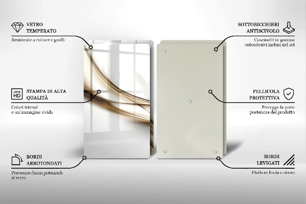 Tagliere in vetro temperato Astrazione di linee morbide