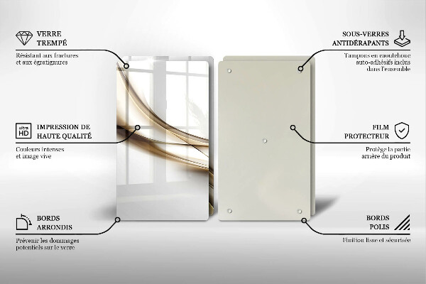 Tagliere in vetro temperato Astrazione di linee morbide
