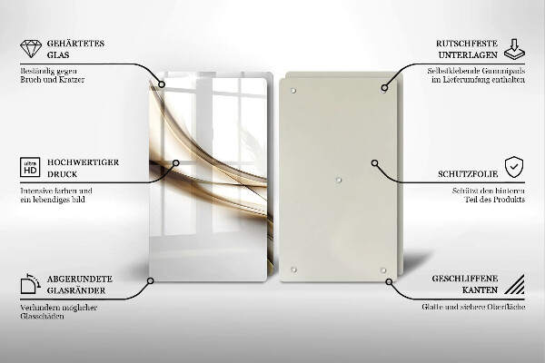 Tagliere in vetro temperato Astrazione di linee morbide