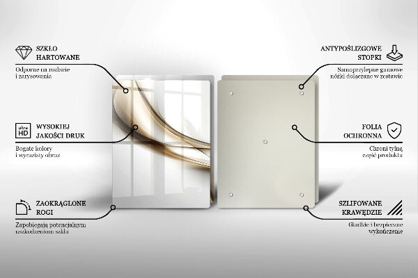 Tagliere in vetro temperato Astrazione di linee morbide