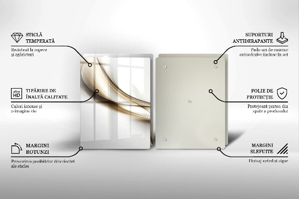 Tagliere in vetro temperato Astrazione di linee morbide