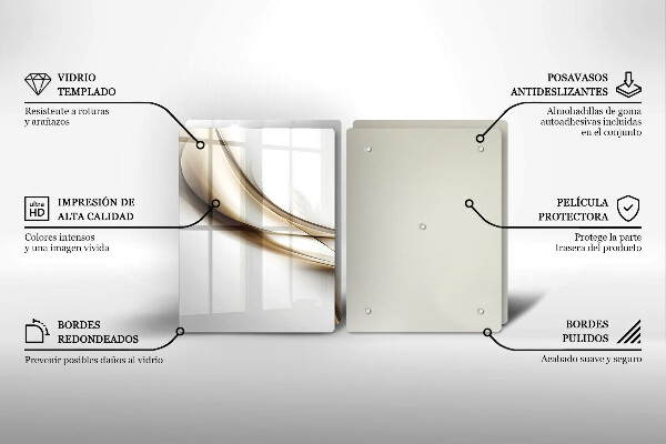Tagliere in vetro temperato Astrazione di linee morbide