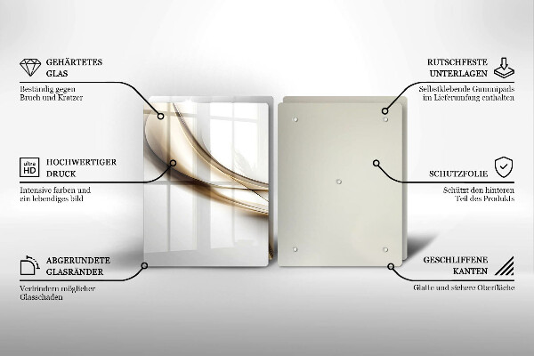 Tagliere in vetro temperato Astrazione di linee morbide