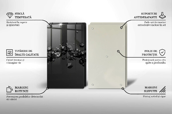Tagliere in vetro temperato Astrazione di forme 3D