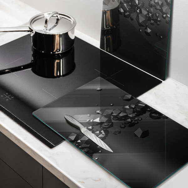Tagliere in vetro temperato Astrazione di forme 3D