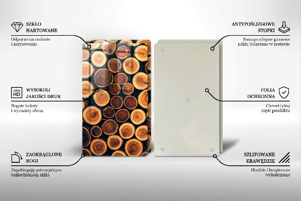 Tagliere in vetro temperato Ceppi di alberi in legno