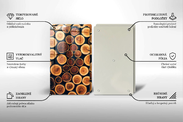 Tagliere in vetro temperato Ceppi di alberi in legno