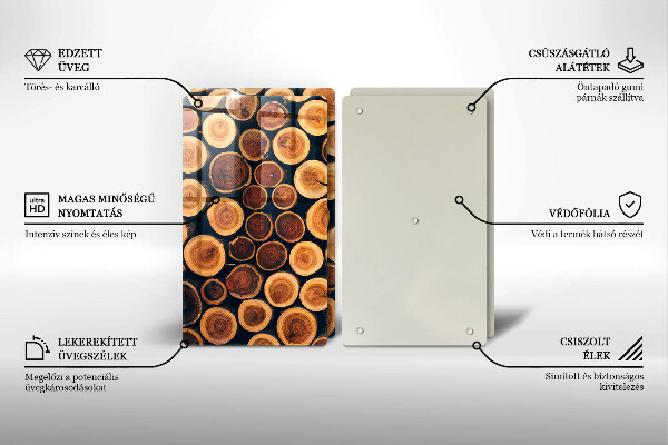 Tagliere in vetro temperato Ceppi di alberi in legno