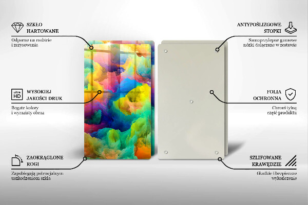 Tagliere in vetro temperato Astrazione colorata