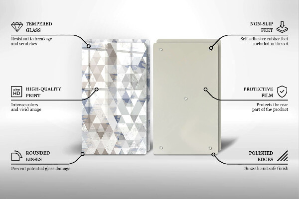 Tagliere in vetro temperato Modello triangoli