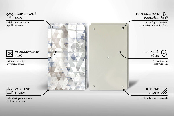 Tagliere in vetro temperato Modello triangoli