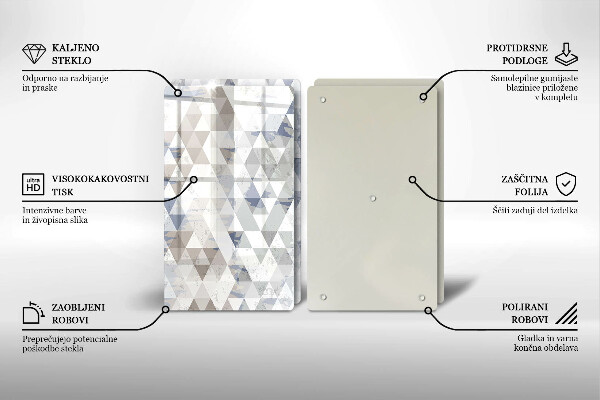 Tagliere in vetro temperato Modello triangoli