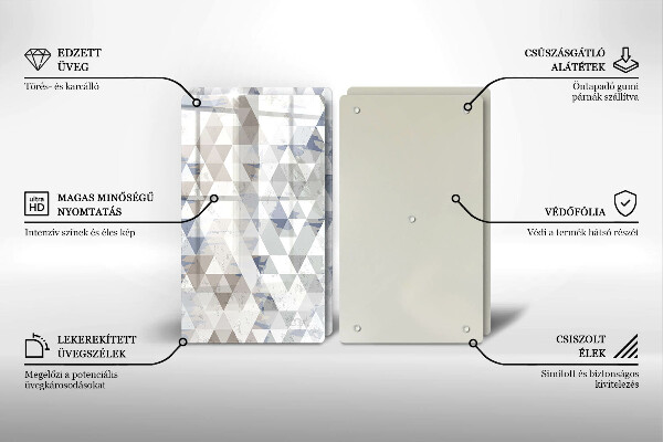 Tagliere in vetro temperato Modello triangoli