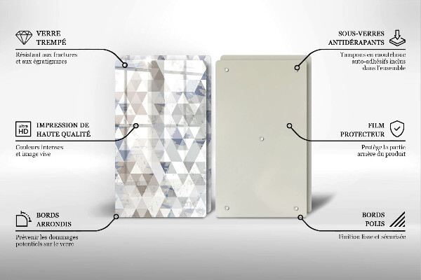Tagliere in vetro temperato Modello triangoli