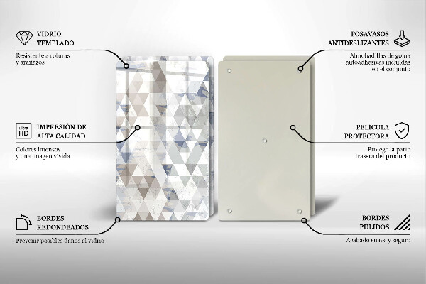 Tagliere in vetro temperato Modello triangoli