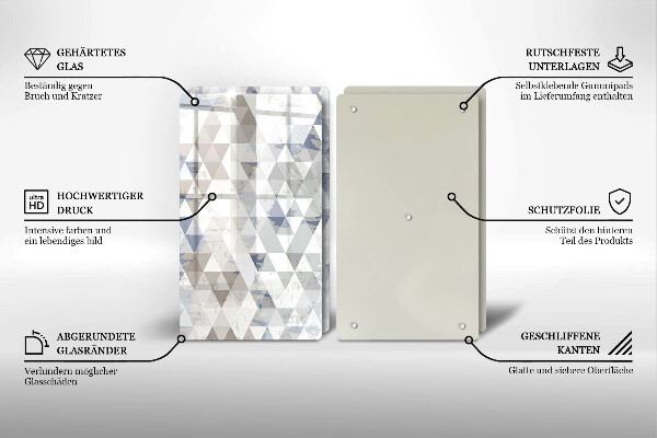 Tagliere in vetro temperato Modello triangoli