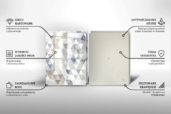 Tagliere in vetro temperato Modello triangoli