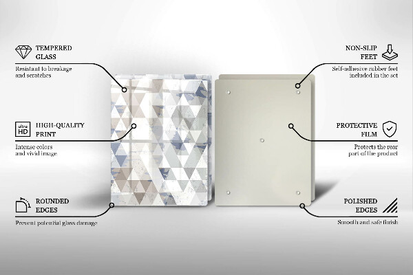 Tagliere in vetro temperato Modello triangoli