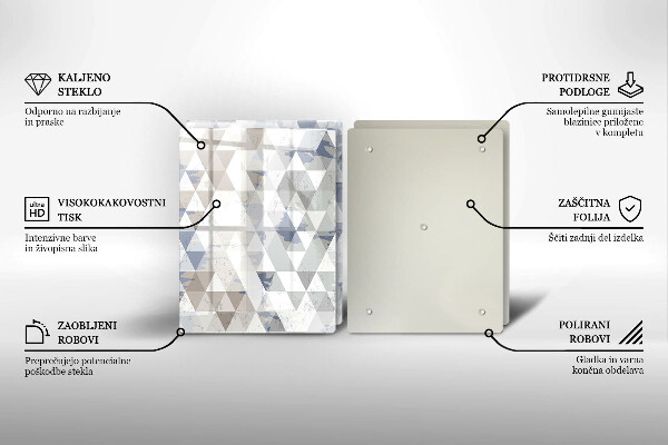 Tagliere in vetro temperato Modello triangoli