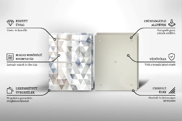 Tagliere in vetro temperato Modello triangoli